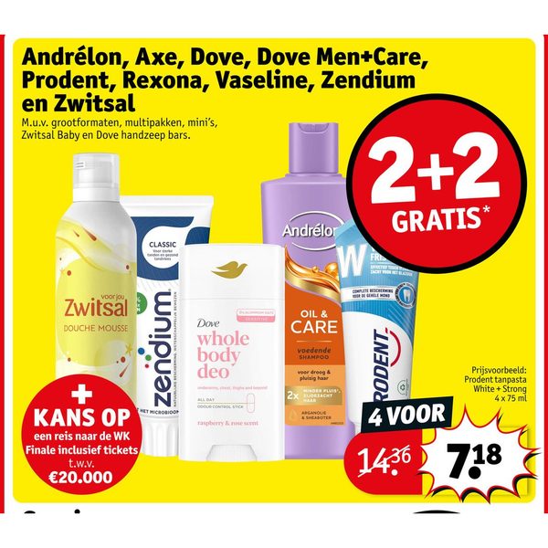 Andrélon, Axe, Dove, Dove Men+Care, Prodent, Rexona, Vaseline, Zendium en Zwitsal assortiment