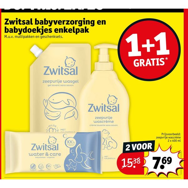 Zwitsal babyverzorging en babydoekjes enkelpak