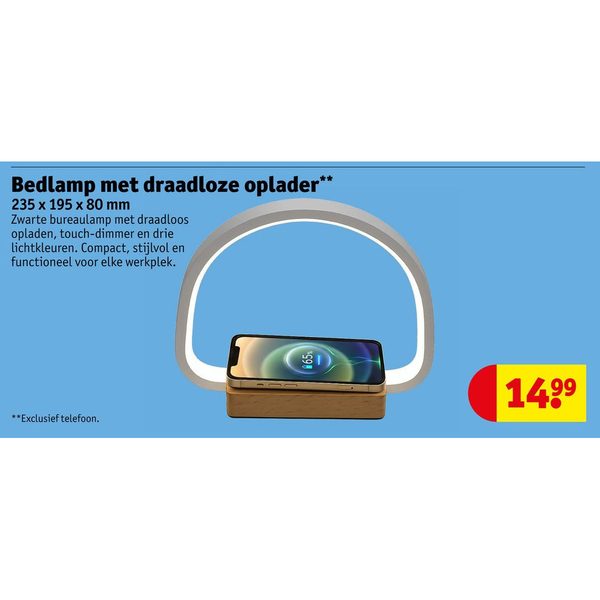 Bedlamp met draadloze oplader