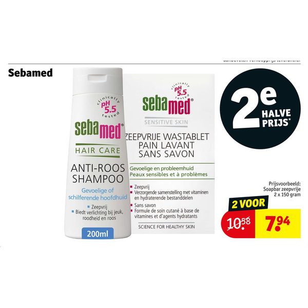 alle Sebamed shampoo en wastablet