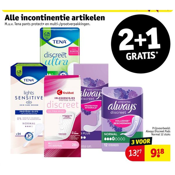 Alle incontinentie artikelen