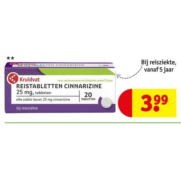 Kruidvat Reistabletten Cinnarizine