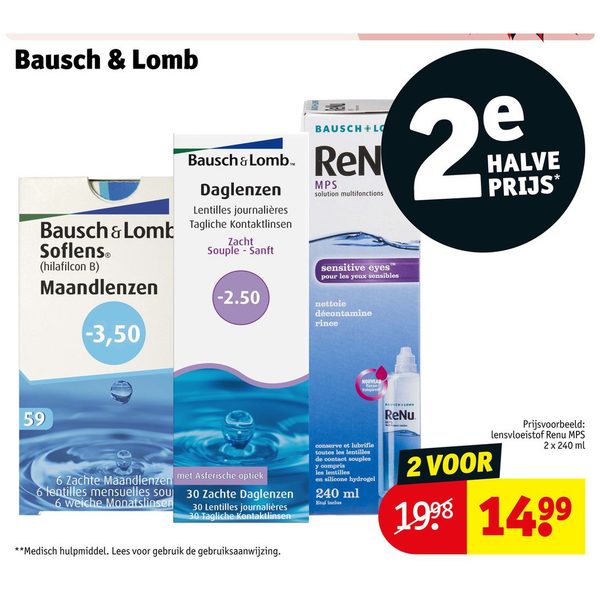 Bausch & Lomb contactlenzen en vloeistof
