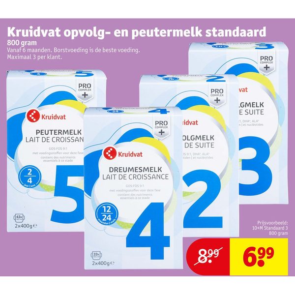 Kruidvat opvolg- en peutermelk standaard