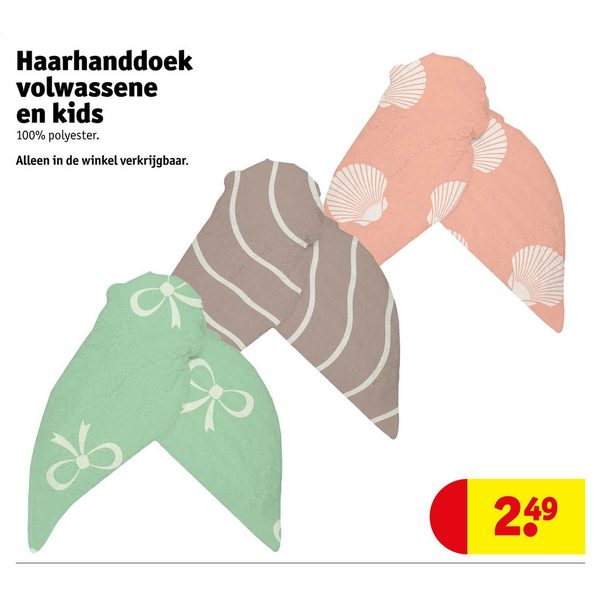 Haarhanddoek volwassene en kids