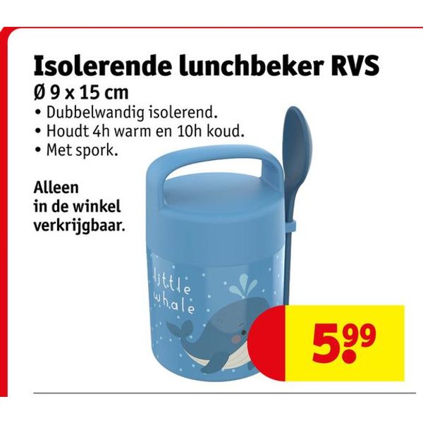 Isolerende lunchbeker RVS