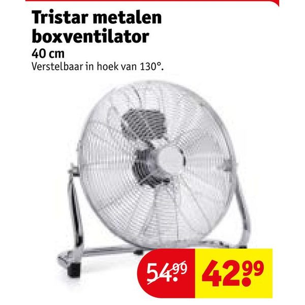 Tristar metalen boxventilator
