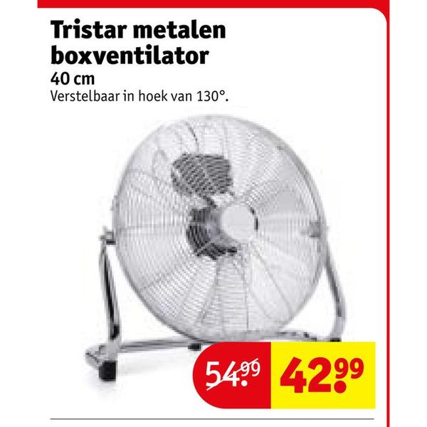 Tristar metalen boxventilator