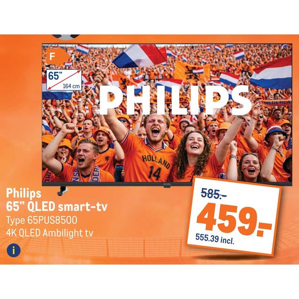 Philips 65" QLED smart-tv Type 65PUS8500