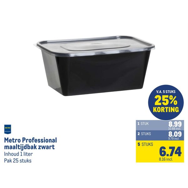 Metro Professional maaltijdbak zwart