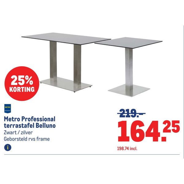 Metro Professional terrastafel Belluno