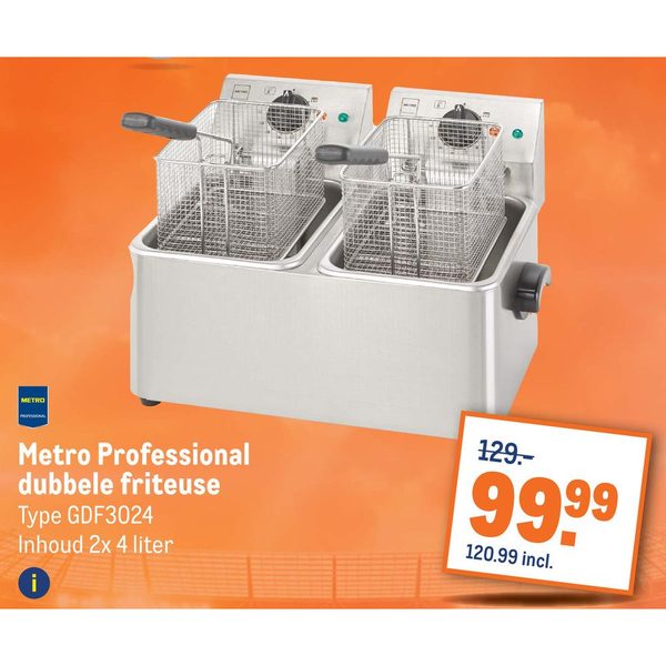 Metro Professional dubbele friteuse