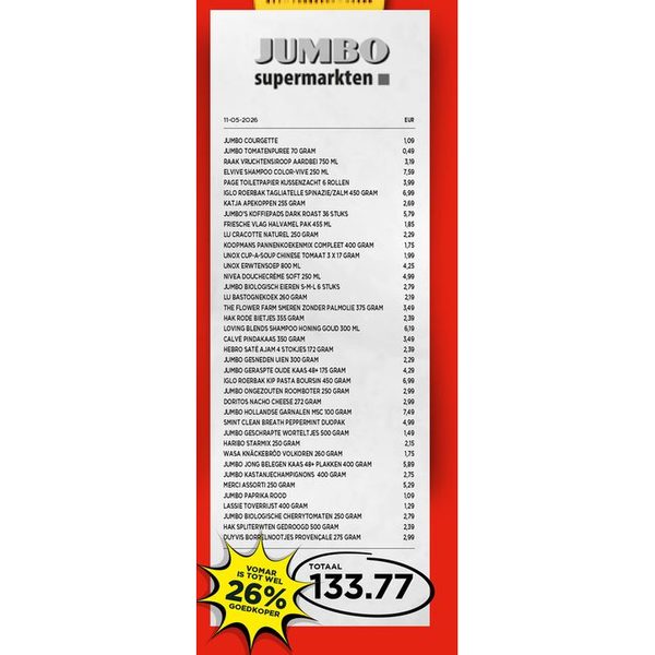 Totaal vergelijkingmand Jumbo