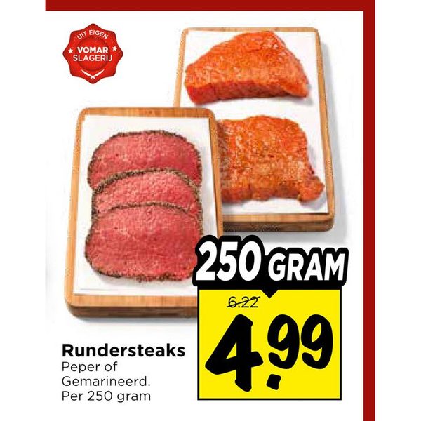 Rundersteaks Peper of Gemarineerd