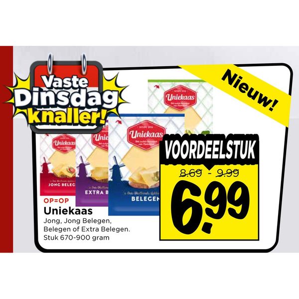 Uniekaas (Jong, Jong Belegen, Belegen of Extra Belegen)
