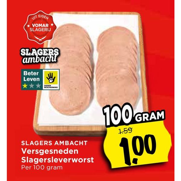 Versgesneden Slagersleverworst