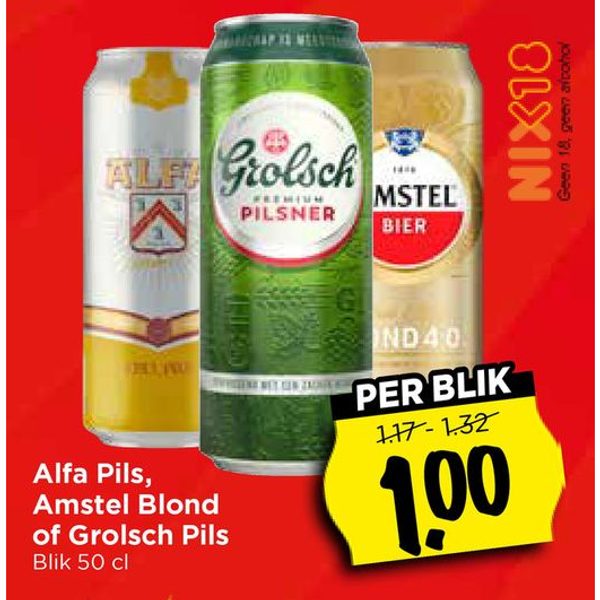 Alfa Pils, Amstel Blond of Grolsch Pils