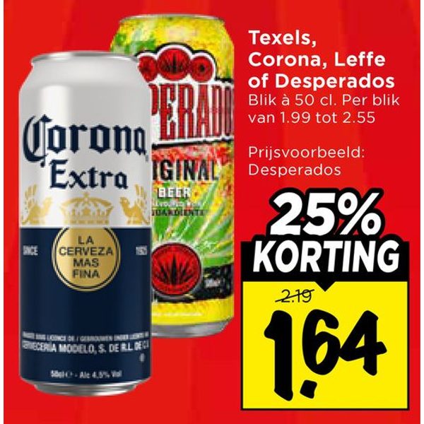 Texels, Corona, Leffe of Desperados