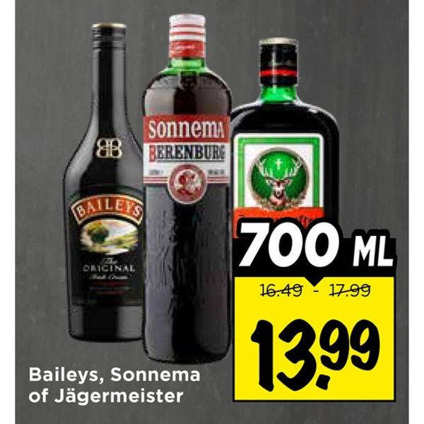 Baileys, Sonnema of Jägermeister