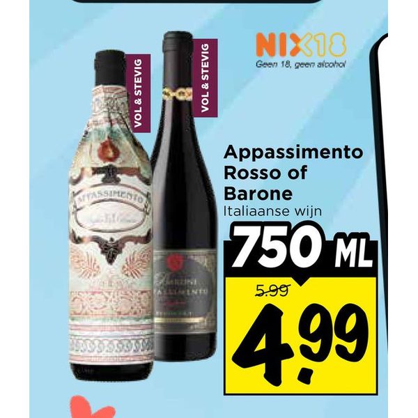 Appassimento Rosso of Barone Italiaanse wijn