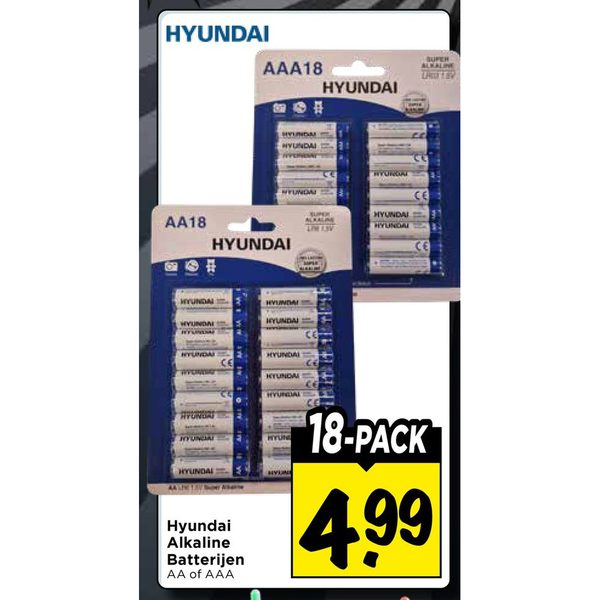 Hyundai Alkaline Batterijen AA of AAA