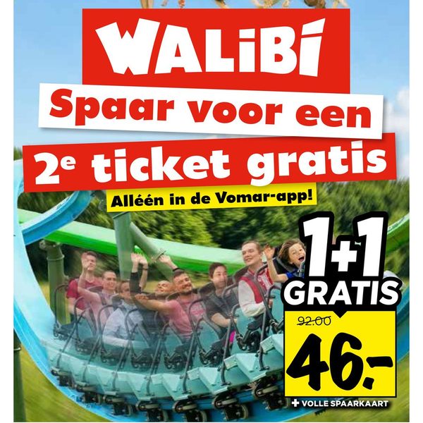 WALIBI 2e ticket gratis (1+1)