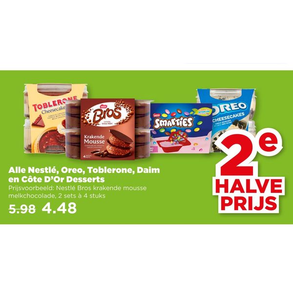 Alle Nestlé, Oreo, Toblerone, Daim en Côte D'Or Desserts