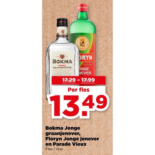 Bokma Jonge graanjenever, Floryn Jonge jenever en Parade Vieux