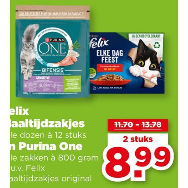 Felix Maaltijdzakjes en Purina One