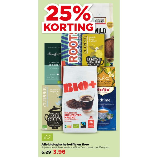 Alle biologische koffie en thee