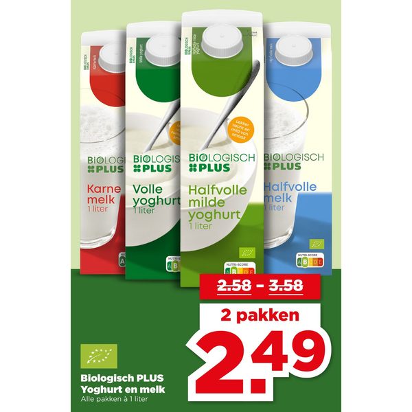 Biologisch PLUS Yoghurt en melk