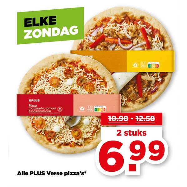 Alle PLUS Verse pizza's*