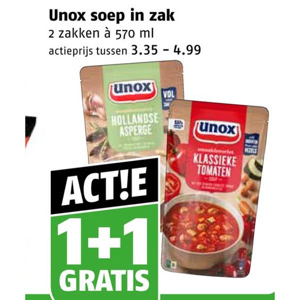 Unox soep in zak
