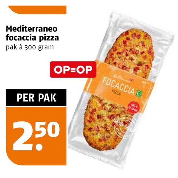 Mediterraneo focaccia pizza, pak à 300 gram