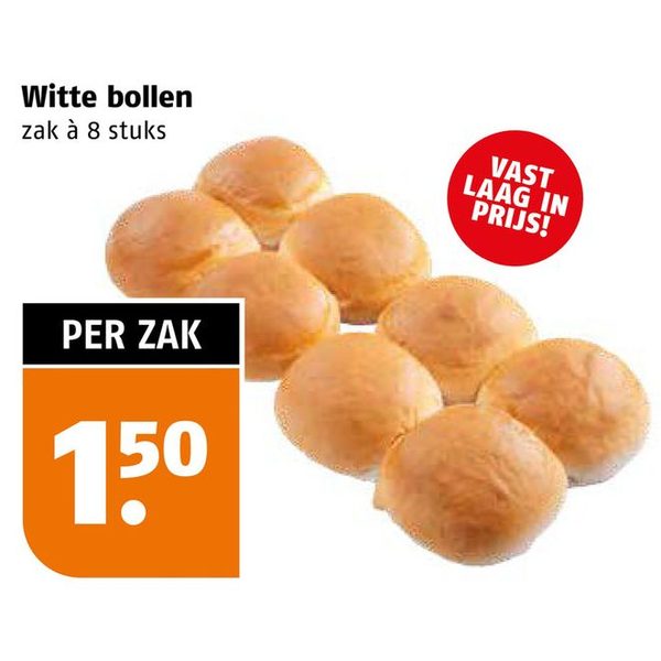 Witte bollen, zak à 8 stuks