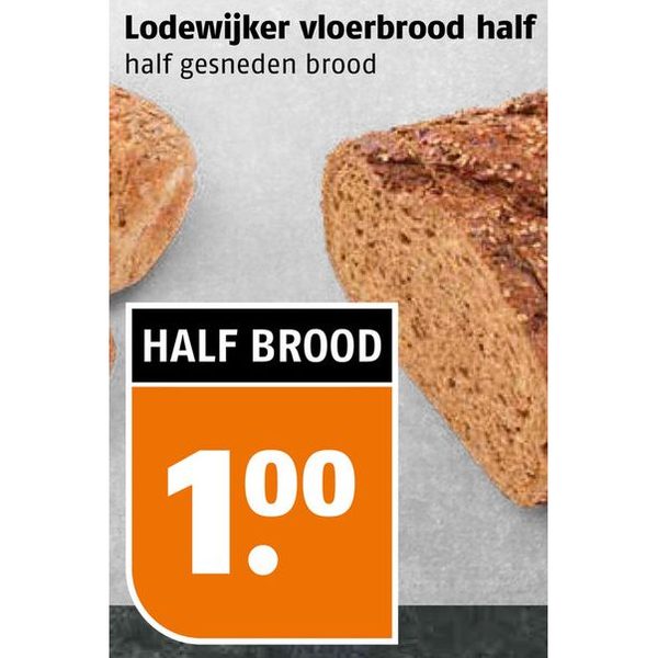 Lodewijker vloerbrood half half gesneden brood HALF BROOD