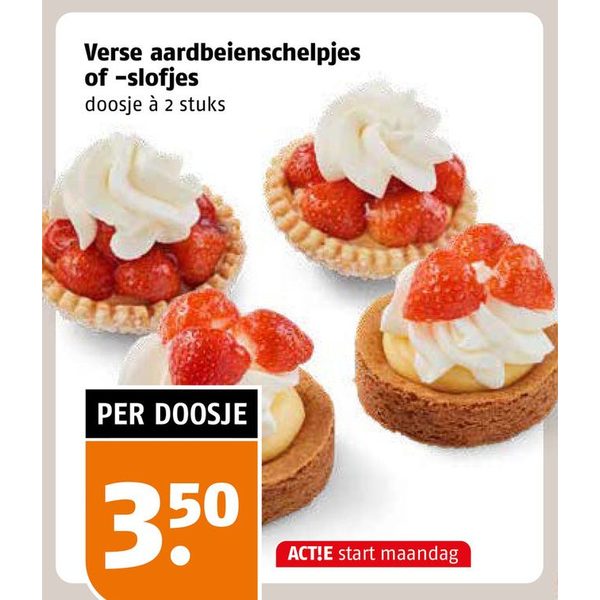 Verse aardbeienschelpjes of -slofjes