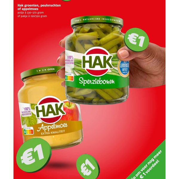 Hak groenten, peulvruchten of appelmoes