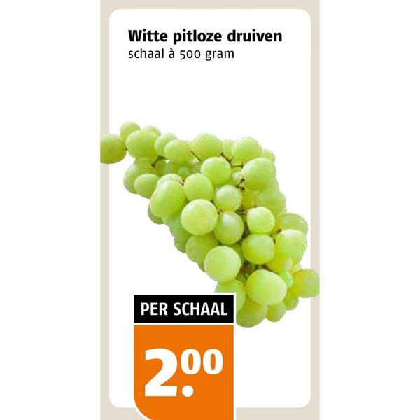 Witte pitloze druiven