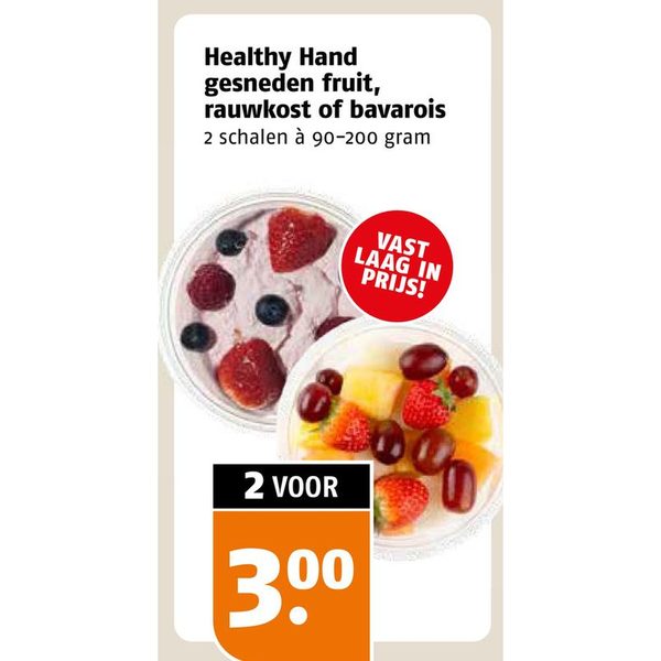 Healthy Hand gesneden fruit, rauwkost of bavarois