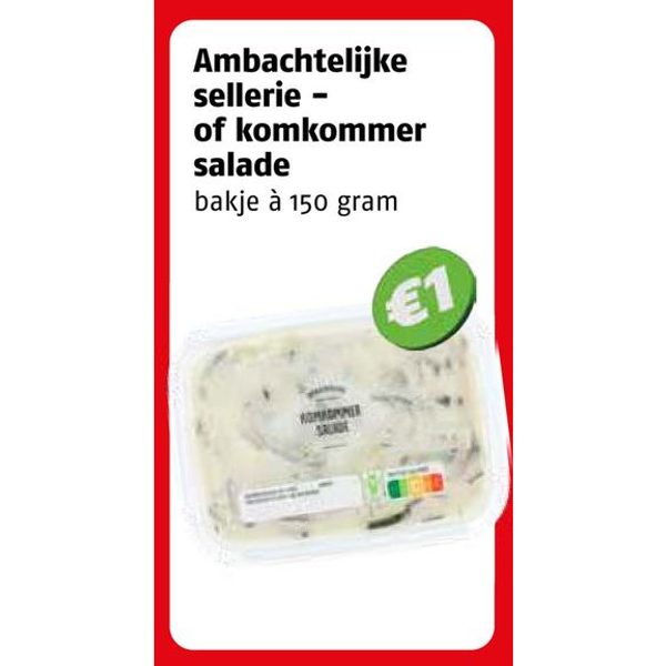 Ambachtelijke sellerie - of komkommer salade