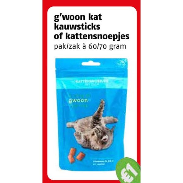 g'woon kat kauwsticks of kattensnoepjes