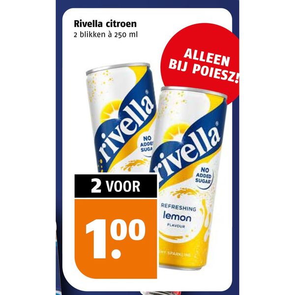 Rivella citroen 2 blikken à 250 ml