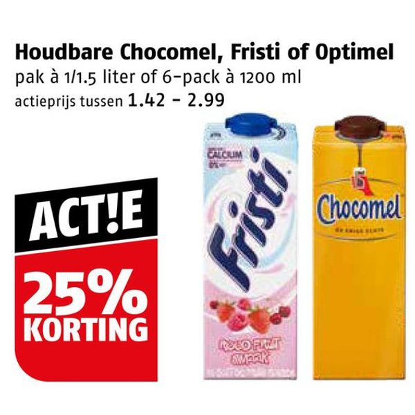 Houdbare Chocomel, Fristi of Optimel