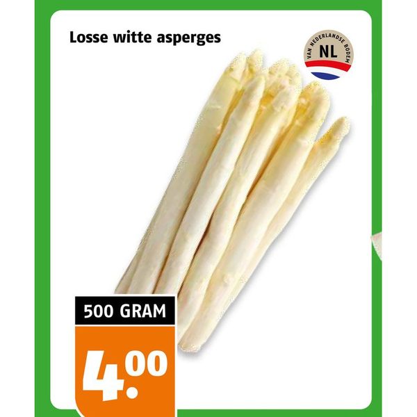 Losse witte asperges