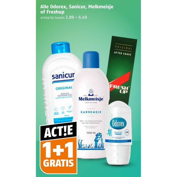 Odorex, Sanicur, Melkmeisje of Freshup verzorging