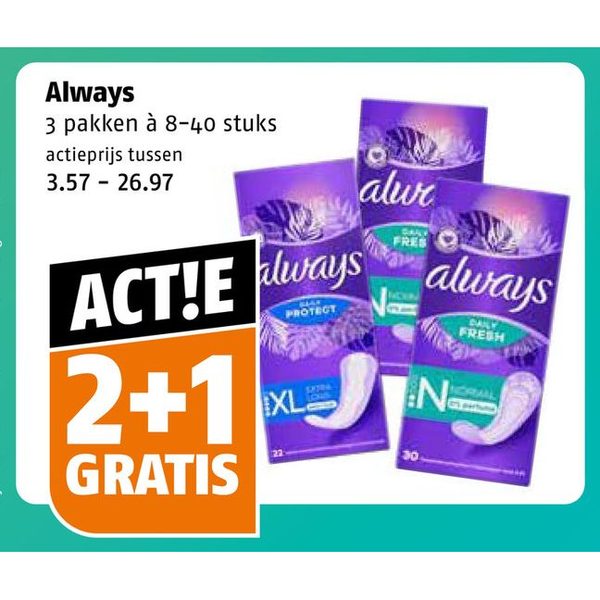 Always maandverband of inlegkruisjes