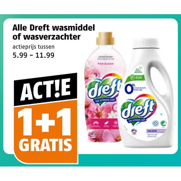 Alle Dreft wasmiddel of wasverzachter