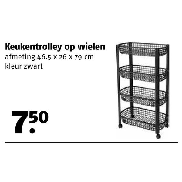 Keukentrolley op wielen