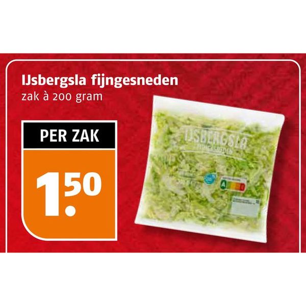 IJsbergsla fijngesneden
